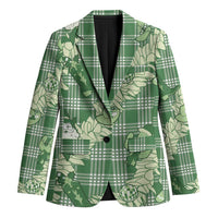 Green Palaka Hawaii Cowboy Christmas Blazer Paniolo Mix Maile Lei - Polynesian Pride