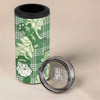 Green Palaka Hawaii Cowboy Christmas 4 in 1 Can Cooler Tumbler Paniolo Mix Maile Lei - Polynesian Pride