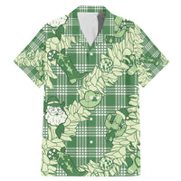 Green Palaka Hawaii Cowboy Christmas Family Matching Mermaid Dress and Hawaiian Shirt Paniolo Mix Maile Lei - Polynesian Pride
