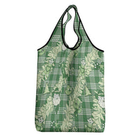Green Palaka Hawaii Cowboy Christmas Grocery Bag Paniolo Mix Maile Lei - Polynesian Pride
