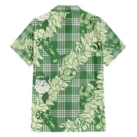 Green Palaka Hawaii Cowboy Christmas Hawaiian Shirt Paniolo Mix Maile Lei - Polynesian Pride