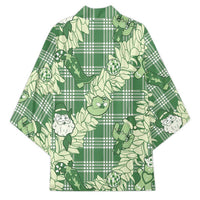 Green Palaka Hawaii Cowboy Christmas Kimono Paniolo Mix Maile Lei - Polynesian Pride