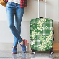 Green Palaka Hawaii Cowboy Christmas Luggage Cover Paniolo Mix Maile Lei - Polynesian Pride
