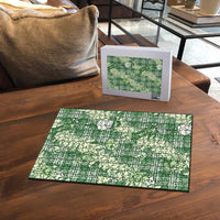 Green Palaka Hawaii Cowboy Christmas Puzzle Paniolo Mix Maile Lei - Polynesian Pride