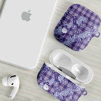 Purple Palaka Hawaii Cowboy Christmas AirPods Case Paniolo Mix Maile Lei - Polynesian Pride