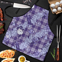 Purple Palaka Hawaii Cowboy Christmas Apron Paniolo Mix Maile Lei - Polynesian Pride