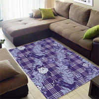 Purple Palaka Hawaii Cowboy Christmas Area Rug Paniolo Mix Maile Lei - Polynesian Pride