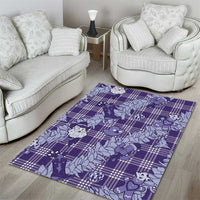 Purple Palaka Hawaii Cowboy Christmas Area Rug Paniolo Mix Maile Lei - Polynesian Pride