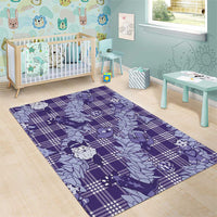 Purple Palaka Hawaii Cowboy Christmas Area Rug Paniolo Mix Maile Lei - Polynesian Pride