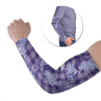 Purple Palaka Hawaii Cowboy Christmas Arm Sleeves Paniolo Mix Maile Lei - Polynesian Pride