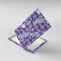 Purple Palaka Hawaii Cowboy Christmas Canvas Wall Art Paniolo Mix Maile Lei - Polynesian Pride