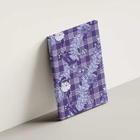 Purple Palaka Hawaii Cowboy Christmas Canvas Wall Art Paniolo Mix Maile Lei - Polynesian Pride