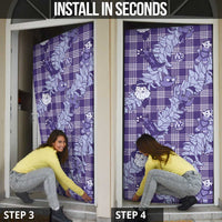 Purple Palaka Hawaii Cowboy Christmas Door Cover Paniolo Mix Maile Lei - Polynesian Pride