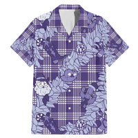 Purple Palaka Hawaii Cowboy Christmas Family Matching Mermaid Dress and Hawaiian Shirt Paniolo Mix Maile Lei - Polynesian Pride