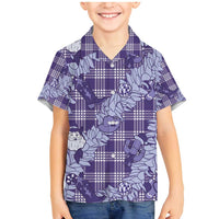 Purple Palaka Hawaii Cowboy Christmas Family Matching Mermaid Dress and Hawaiian Shirt Paniolo Mix Maile Lei - Polynesian Pride
