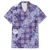 Purple Palaka Hawaii Cowboy Christmas Family Matching Puletasi and Hawaiian Shirt Paniolo Mix Maile Lei - Polynesian Pride