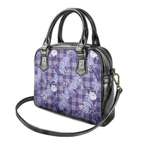 Purple Palaka Hawaii Cowboy Christmas Shoulder Handbag Paniolo Mix Maile Lei - Polynesian Pride