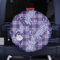 Purple Palaka Hawaii Cowboy Christmas Spare Tire Cover Paniolo Mix Maile Lei - Polynesian Pride