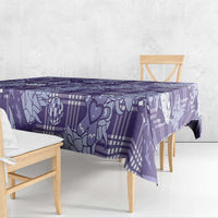 Purple Palaka Hawaii Cowboy Christmas Tablecloth Paniolo Mix Maile Lei - Polynesian Pride