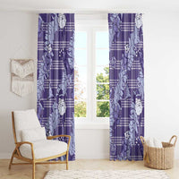 Purple Palaka Hawaii Cowboy Christmas Window Curtain Paniolo Mix Maile Lei - Polynesian Pride