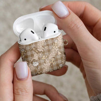 Khaki Palaka Hawaii Cowboy Christmas AirPods Case Paniolo Mix Maile Lei - Polynesian Pride