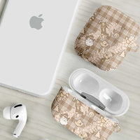 Khaki Palaka Hawaii Cowboy Christmas AirPods Case Paniolo Mix Maile Lei - Polynesian Pride