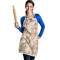 Khaki Palaka Hawaii Cowboy Christmas Apron Paniolo Mix Maile Lei - Polynesian Pride