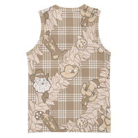 Khaki Palaka Hawaii Cowboy Christmas Basketball Jersey Paniolo Mix Maile Lei - Polynesian Pride