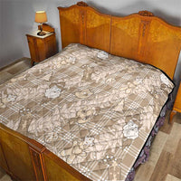 Khaki Palaka Hawaii Cowboy Christmas Quilt Paniolo Mix Maile Lei - Polynesian Pride