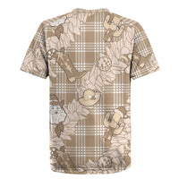 Khaki Palaka Hawaii Cowboy Christmas Rugby Jersey Paniolo Mix Maile Lei - Polynesian Pride