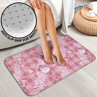 Pink Palaka Hawaii Cowboy Christmas Bathroom Set Paniolo Mix Maile Lei - Polynesian Pride