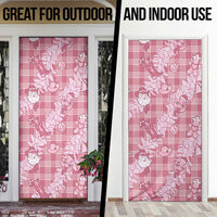 Pink Palaka Hawaii Cowboy Christmas Door Cover Paniolo Mix Maile Lei - Polynesian Pride