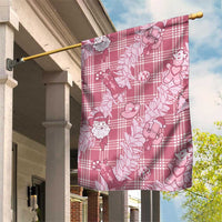 Pink Palaka Hawaii Cowboy Christmas Garden Flag Paniolo Mix Maile Lei - Polynesian Pride