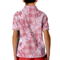 Pink Palaka Hawaii Cowboy Christmas Kid Polo Shirt Paniolo Mix Maile Lei - Polynesian Pride
