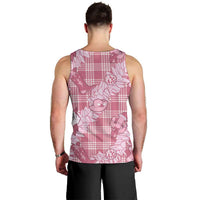Pink Palaka Hawaii Cowboy Christmas Men Tank Top Paniolo Mix Maile Lei - Polynesian Pride