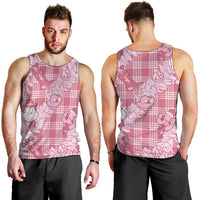 Pink Palaka Hawaii Cowboy Christmas Men Tank Top Paniolo Mix Maile Lei - Polynesian Pride