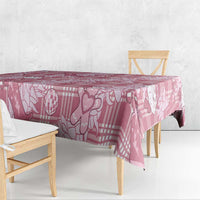Pink Palaka Hawaii Cowboy Christmas Tablecloth Paniolo Mix Maile Lei - Polynesian Pride