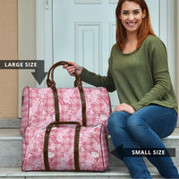 Pink Palaka Hawaii Cowboy Christmas Travel Bag Paniolo Mix Maile Lei - Polynesian Pride