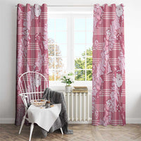 Pink Palaka Hawaii Cowboy Christmas Window Curtain Paniolo Mix Maile Lei - Polynesian Pride
