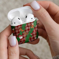 Red Palaka Hawaii Cowboy Christmas AirPods Case Paniolo Mix Maile Lei - Polynesian Pride
