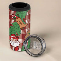 Red Palaka Hawaii Cowboy Christmas 4 in 1 Can Cooler Tumbler Paniolo Mix Maile Lei - Polynesian Pride