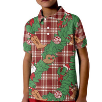 Red Palaka Hawaii Cowboy Christmas Kid Polo Shirt Paniolo Mix Maile Lei - Polynesian Pride