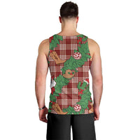 Red Palaka Hawaii Cowboy Christmas Men Tank Top Paniolo Mix Maile Lei - Polynesian Pride