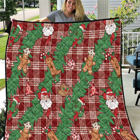 Red Palaka Hawaii Cowboy Christmas Quilt Paniolo Mix Maile Lei - Polynesian Pride