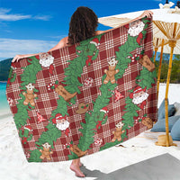 Red Palaka Hawaii Cowboy Christmas Sarong Paniolo Mix Maile Lei - Polynesian Pride