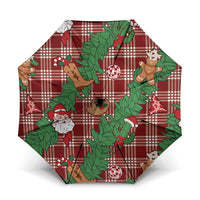 Red Palaka Hawaii Cowboy Christmas Umbrella Paniolo Mix Maile Lei - Polynesian Pride