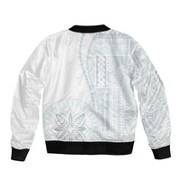 Samoa White Sunday Bomber Jacket Classic Siapo Style LT7 - Polynesian Pride