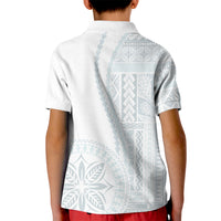 Samoa White Sunday Kid Polo Shirt Classic Siapo Style LT7 - Polynesian Pride