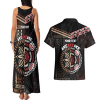 Aotearoa and Samoa Together For Te Tiriti Couples Matching Tank Maxi Dress and Hawaiian Shirt Kowhaiwhai Mix Siapo
