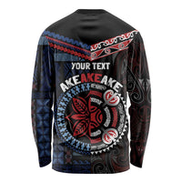 Aotearoa and Samoa Together For Te Tiriti Long Sleeve Shirt Kowhaiwhai Mix Siapo - Flag Color